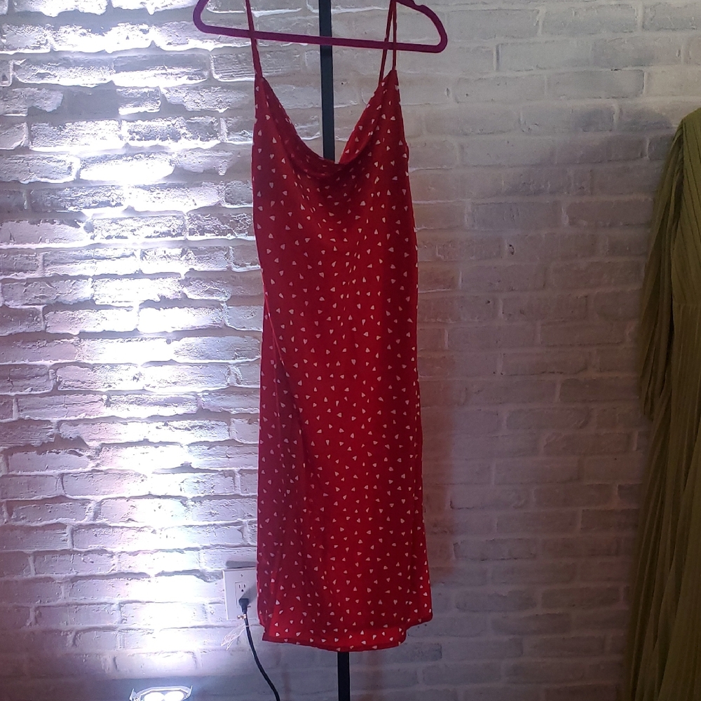 Nasty Gal Red Mini Dress with White Dots